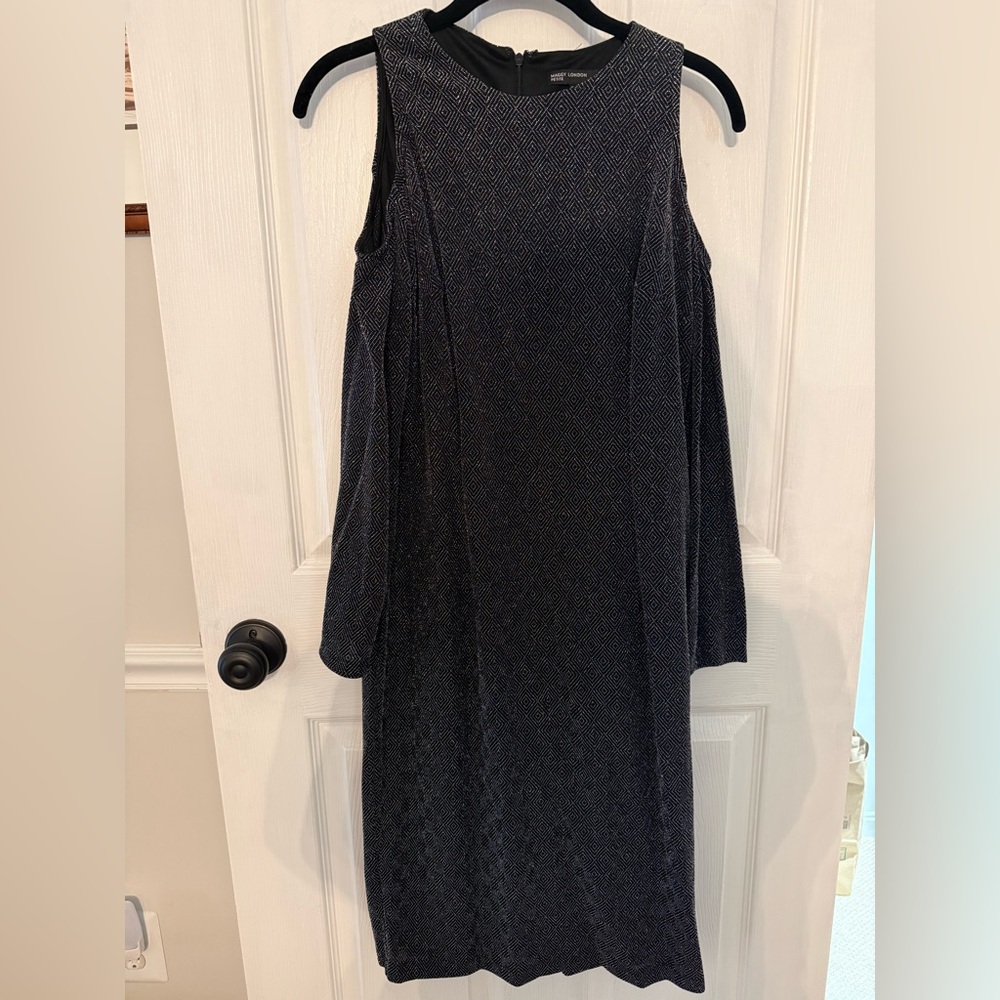 Maggy London Shimmering Black Long Sleeve Dress
